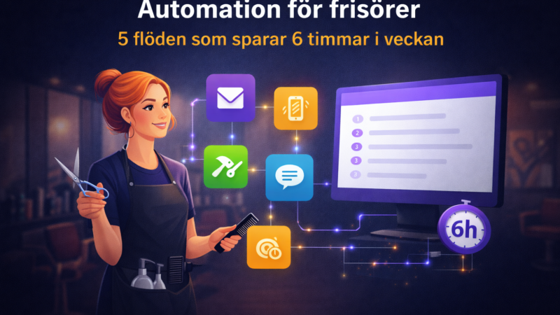 Automation för frisörer – 5 flöden som sparar 6 timmar i veckan